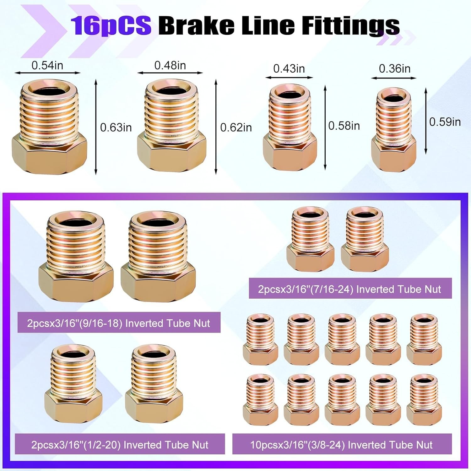 25 ft Copper Nickel Brake Line Kit with Fittings for Hydraulic Systems