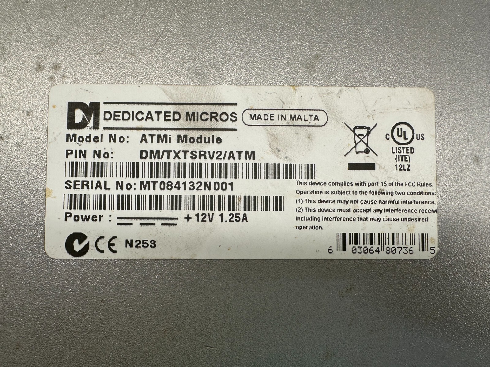 DEDICATED MICROS Interface Module Model ATMi