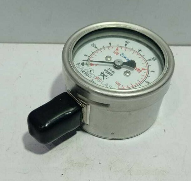 SWAGELOK PGI-63S-BG100-LAQX-ABN Pressure Gauge 0-1450 psi PGI63SBG100LAQXABN