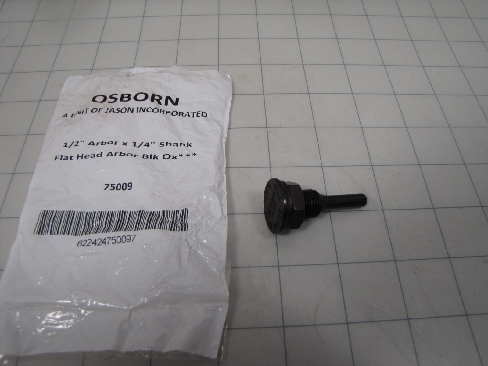 Osborn 75009 Flat Head Drive Arbor for 1/2″ Arbor x 1/4″ Shank NEW