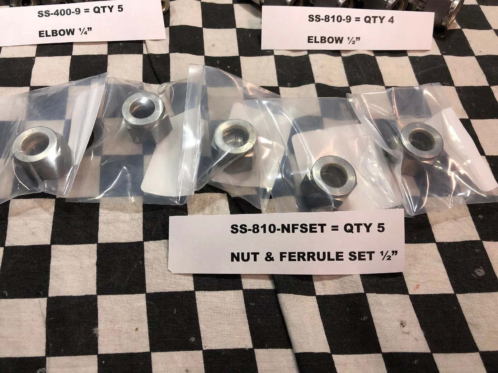 Swagelok SS-200-6 SS-400-6-2 SS-200-3 SS-200-1-2 SS-400-9 SS-810-9 SS-810-NFSET