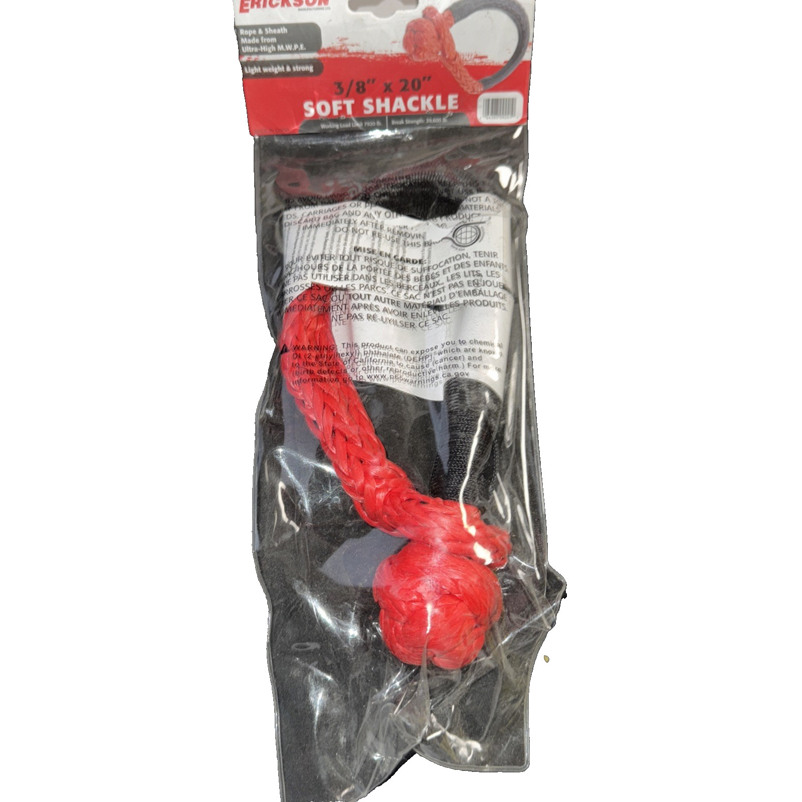 Erickson Soft Shackle 3/8 in x 20″ – 39,600 lb Breaking Strength #09241