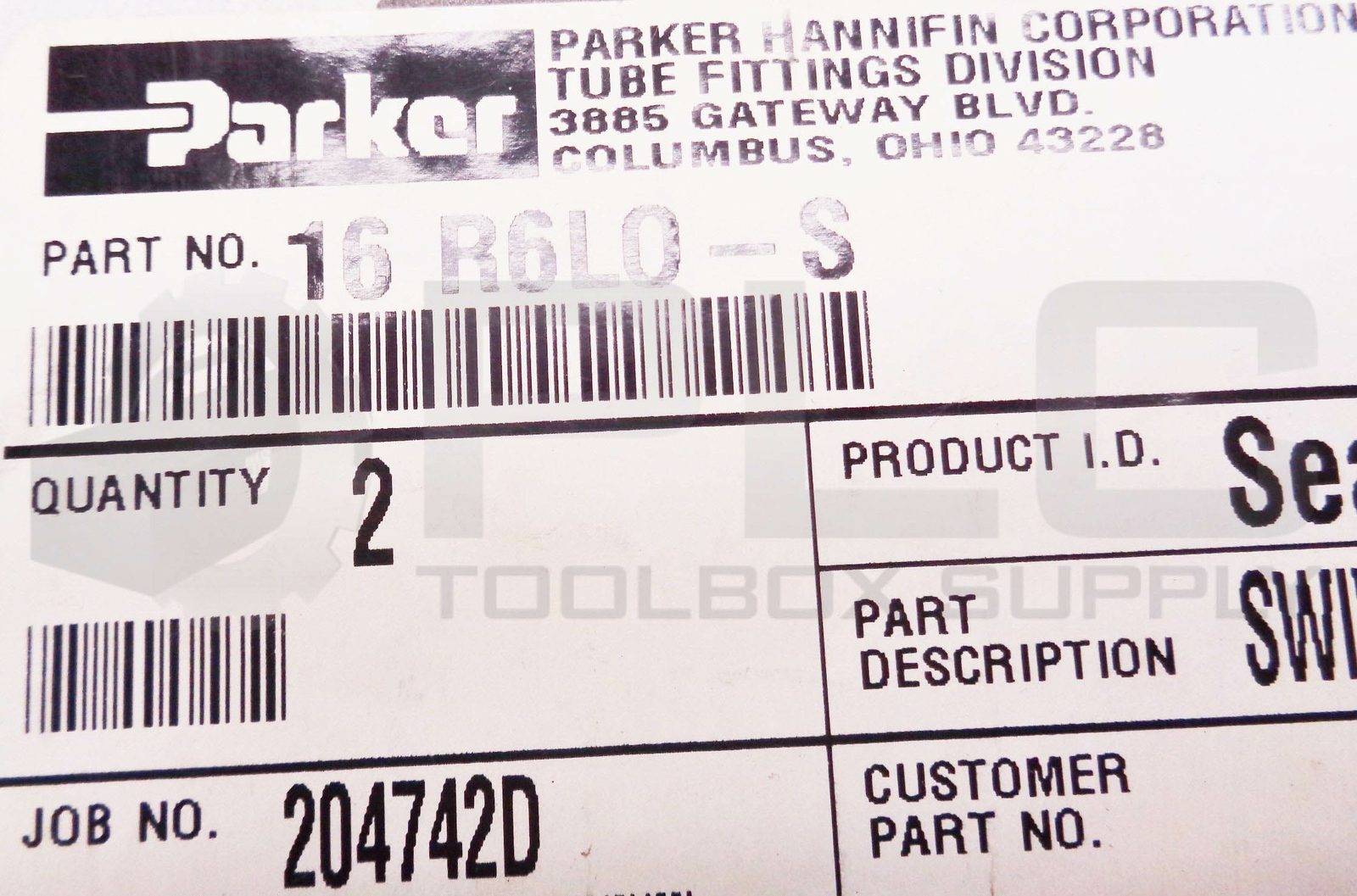 NEW BOX OF 2 PARKER 16 R6LO-S SEAL-LOK SWIVEL NUT RUN TEE 16R6LOS