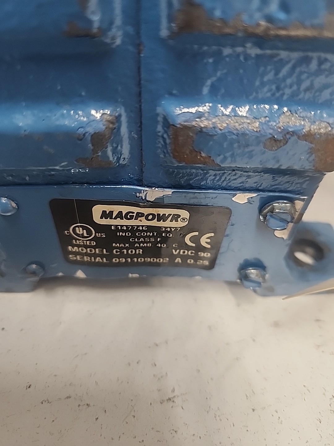 MagPowr C10R MAGNETIC PARTICAL CLUTCH Class F VDC 90 AMP 0.25 (REBUILT)