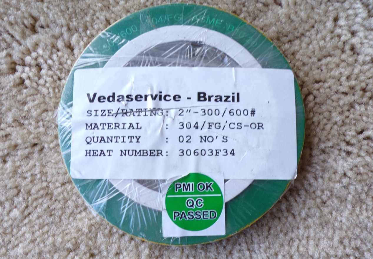 Spiral Wound Gasket 2″-300 / 600# – Vedaservice 304 / FG / CS-OR @d3