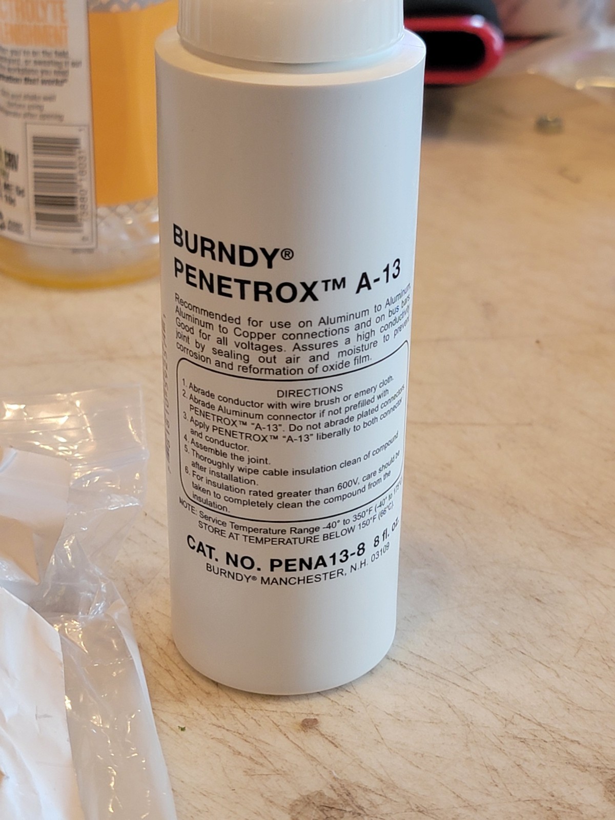 Burndy Penetrox A-13 Electrical Joint Compound 8 oz Aluminum Anti-Oxidant.