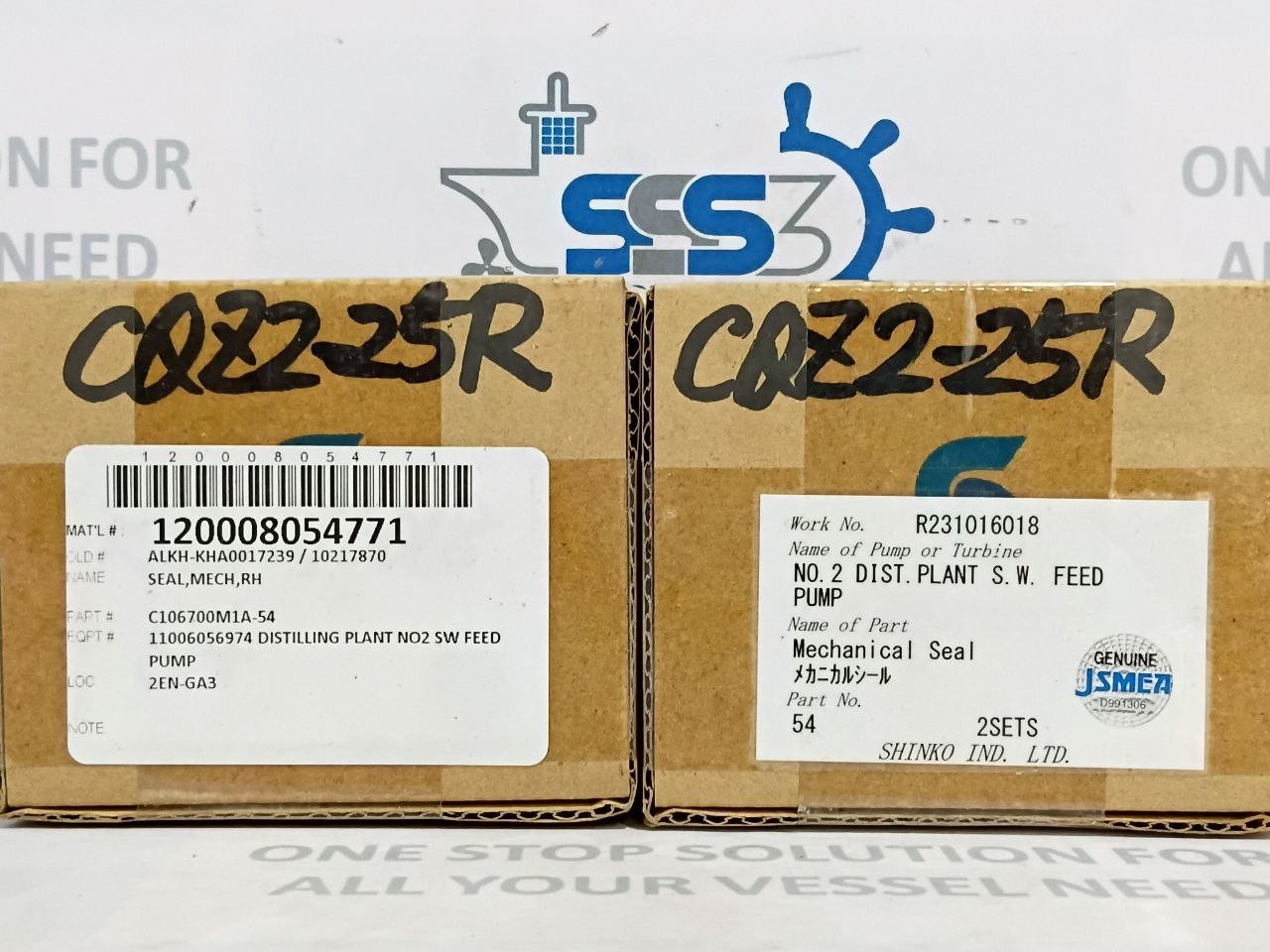 Shinko ES10-025JP Mechanical Seal P/n 54 Seal size 25 mm