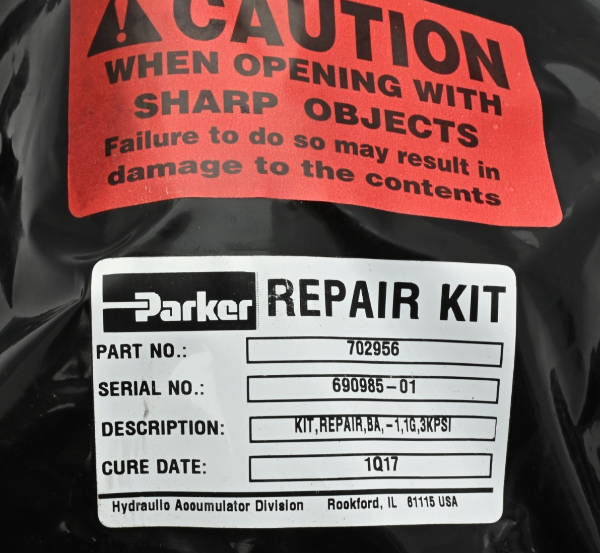 Parker 702956 1 Gallon Bladder Accumulator Repair Kit