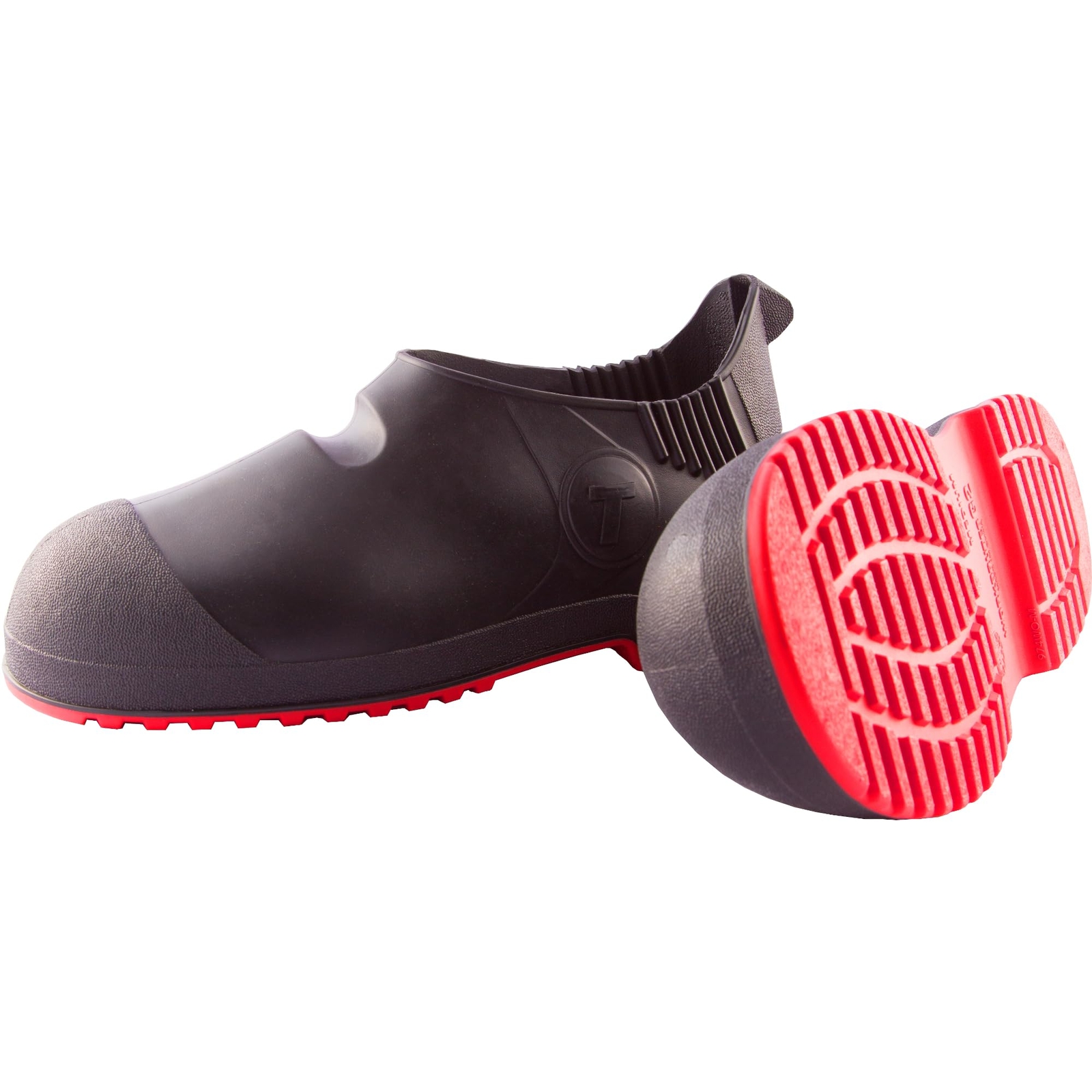 TINGLEY Workbrutes G2 PVC Overshoe 5.5″ Ht. Black Upper Red Sole Cleated Outsole