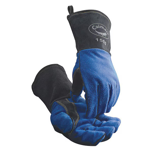 Caiman 1506 Welding Gloves, Gauntlet Cuff, Reinforced Thumb, Premium Cowhide, L,