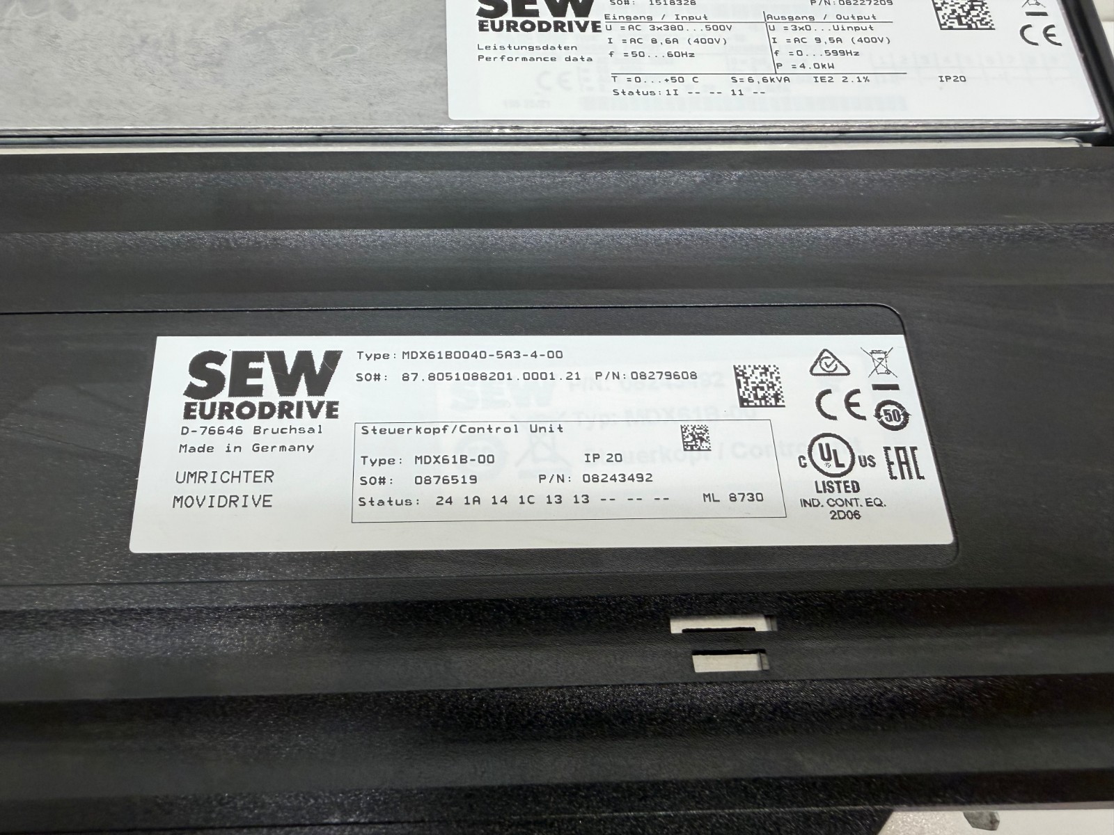 GOOD USED! SEW-EURODRIVE 380-500V SERVO DRIVE MDX61B0040-5A3-4-00