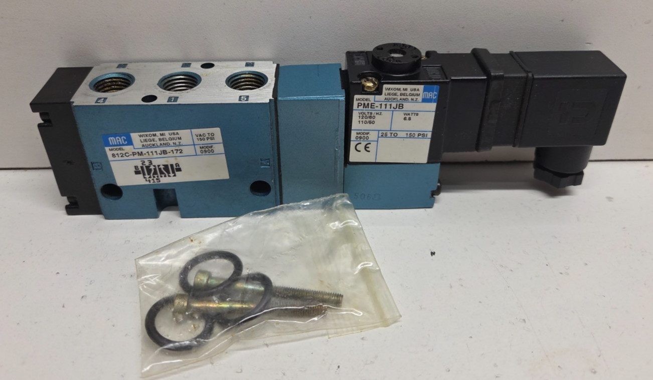 GUARANTEED! MAC 120V SOLENOID VALVE 812C-PM-111JB-172