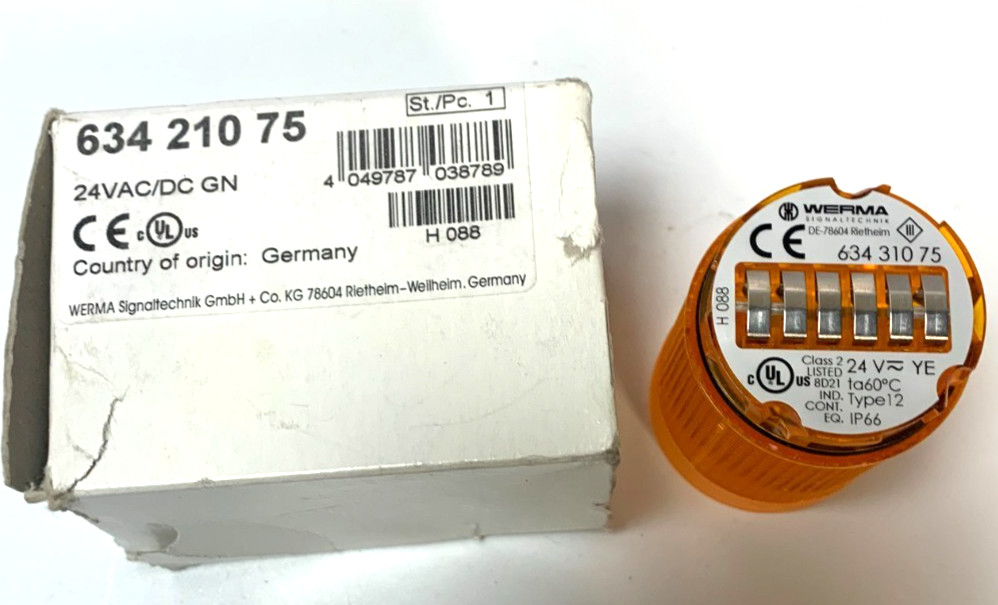 New – WERMA 24V Amber STACK LIGHT 634 310 75