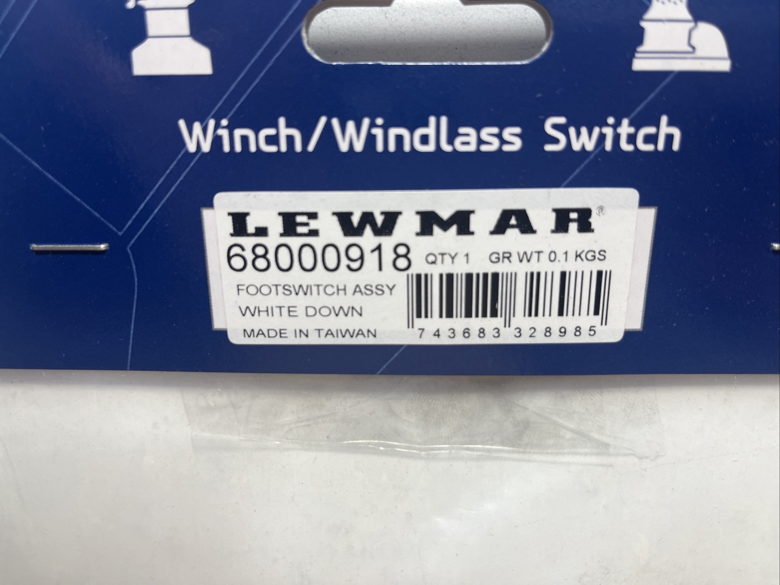 Lewmar 68000918 Windlass Down Deck Foot Switch Assembly w/Cap -White