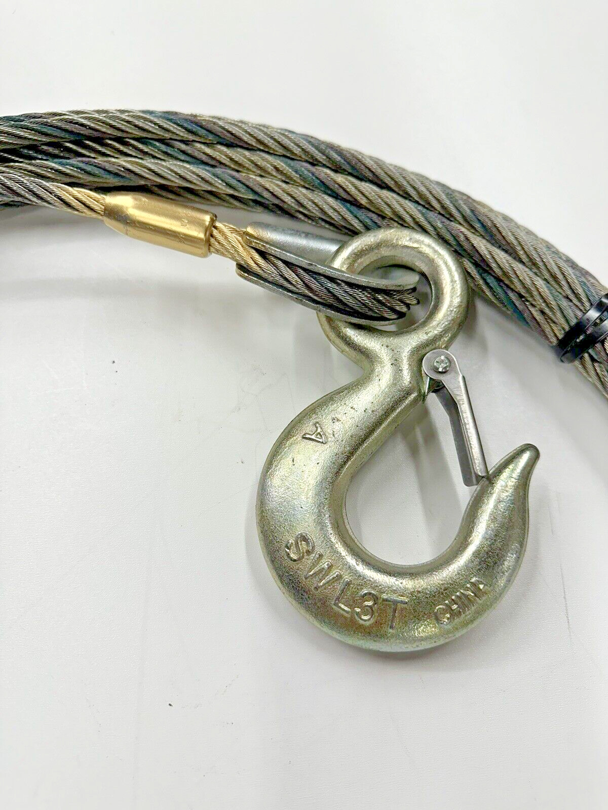 Eye Hoist Hook Winch Line 7/16” X 100’ Tow Truck Wrecker Cable Steel Core ®