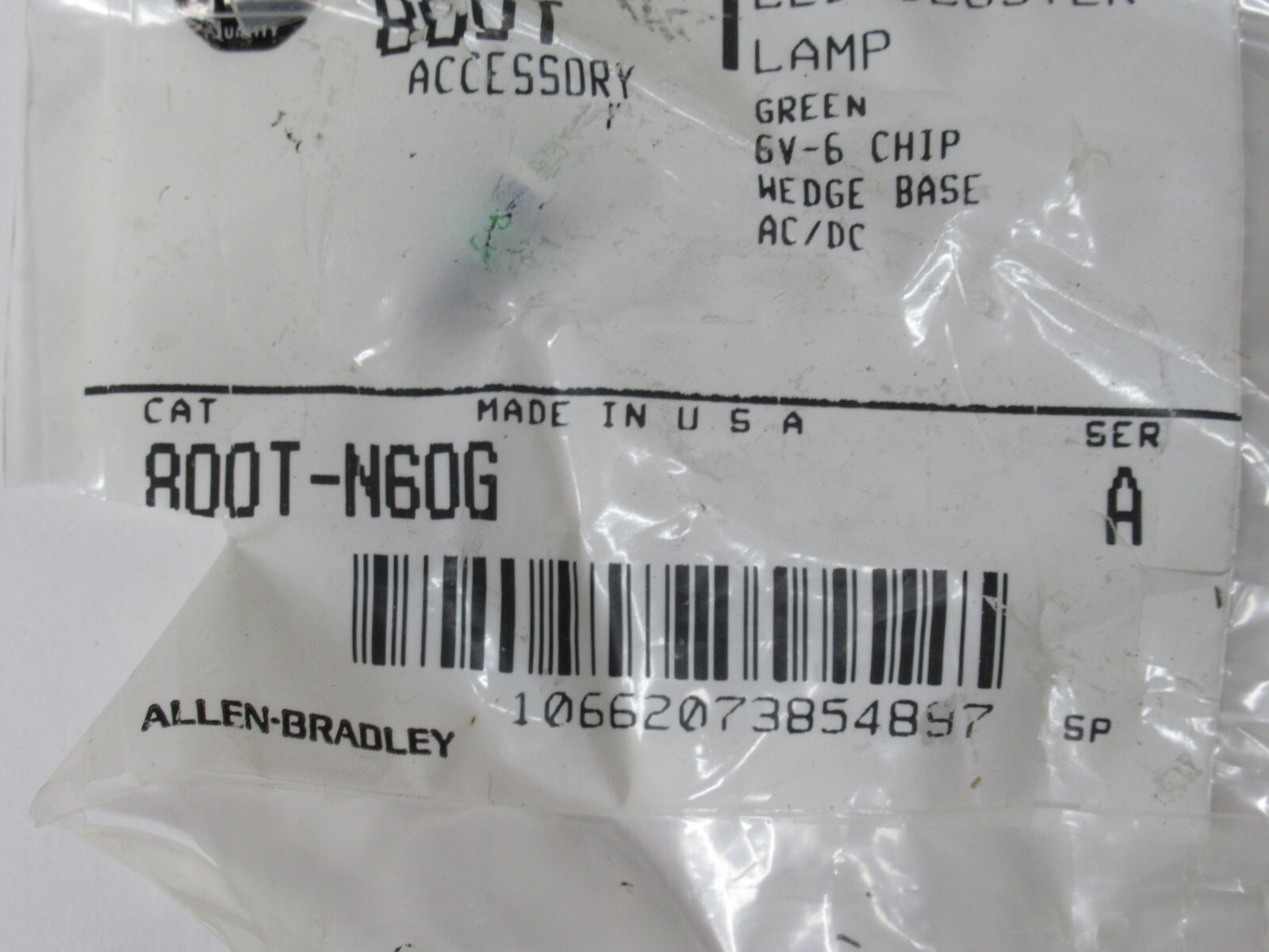 (NEW – Lot of 2) ALLEN BRADLEY 800T-N60G , 800TN60G LED Lamp , Green