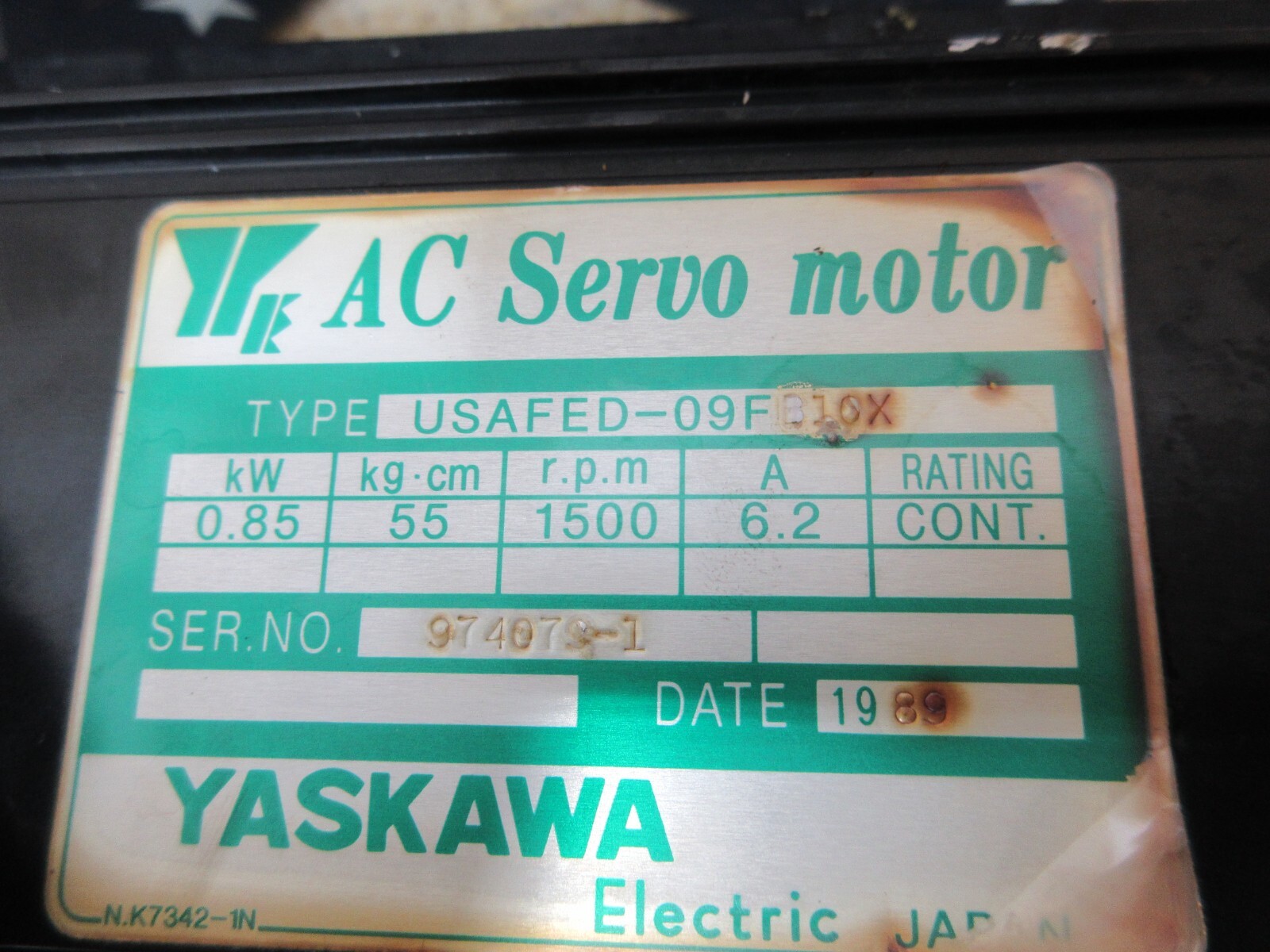 *SPECIAL PRICE* YASKAWA MORI SEIKI USAFED-09FB10X UTOPI-500UB01 MOTOR EACH 1