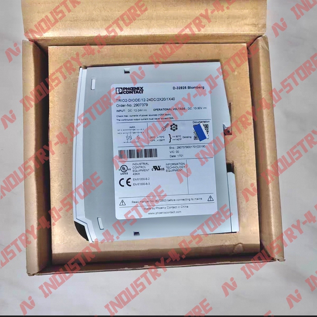 Phoenix 2907379 TRIO2-DIODE/12-24DC/2X20/1X40 Switching Power Supply#1pcs new in