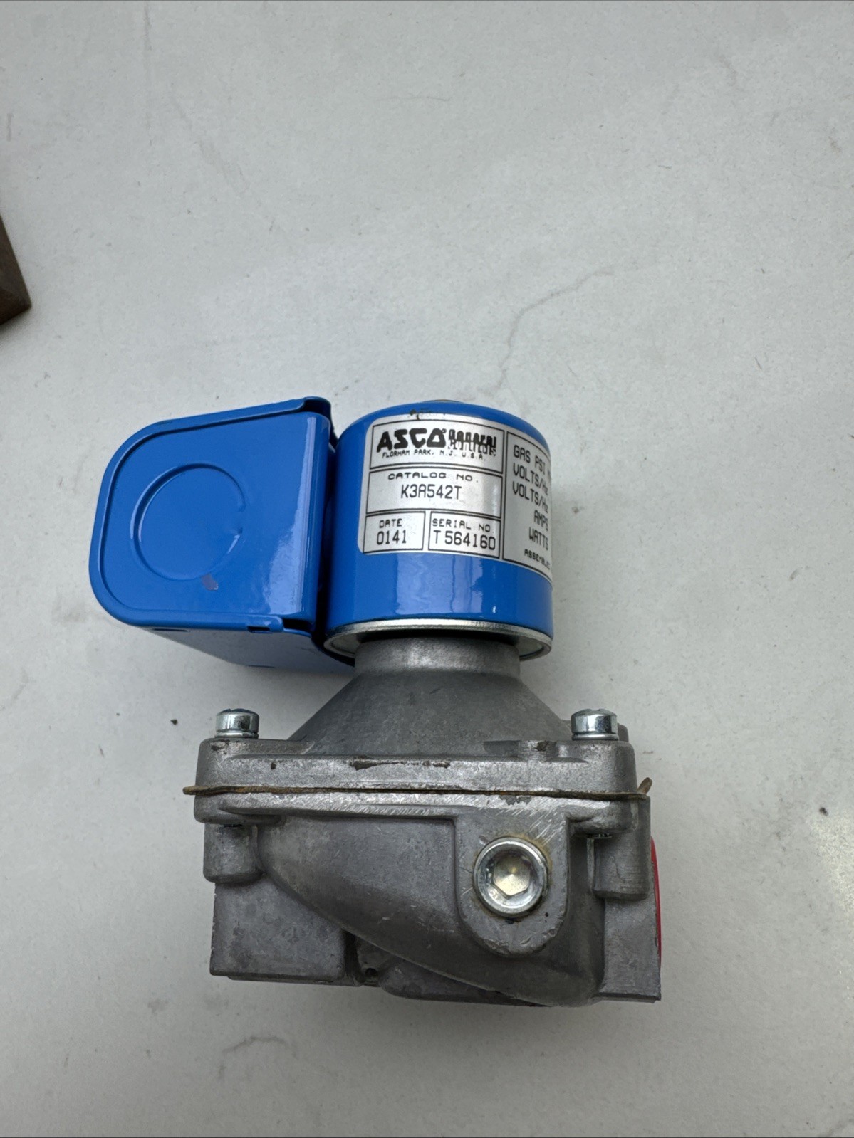 ASCO 120V 1/2″ NPT GAS SOLENOID VALVE K3A542T 6 Psi NC 120V