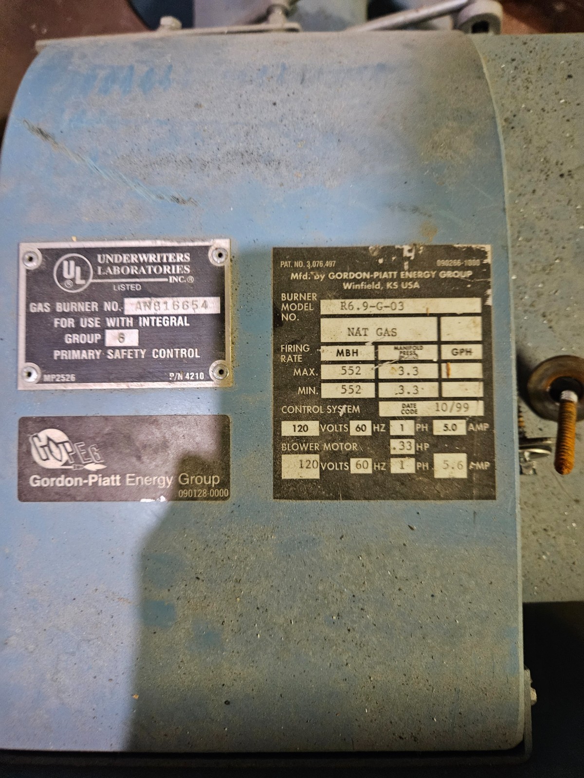 Gordon-Piatt Energy Group Natural Gas Burner
