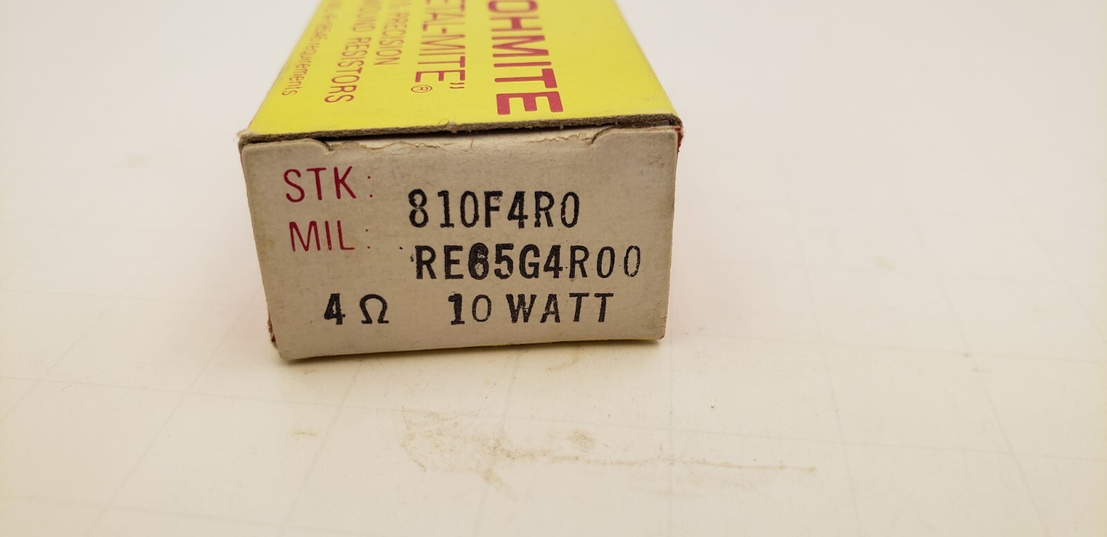 OHMITE 810F4R0 RESISTOR, WIREWOUND 40HM 10W CHASSIS MOUNT, NIB