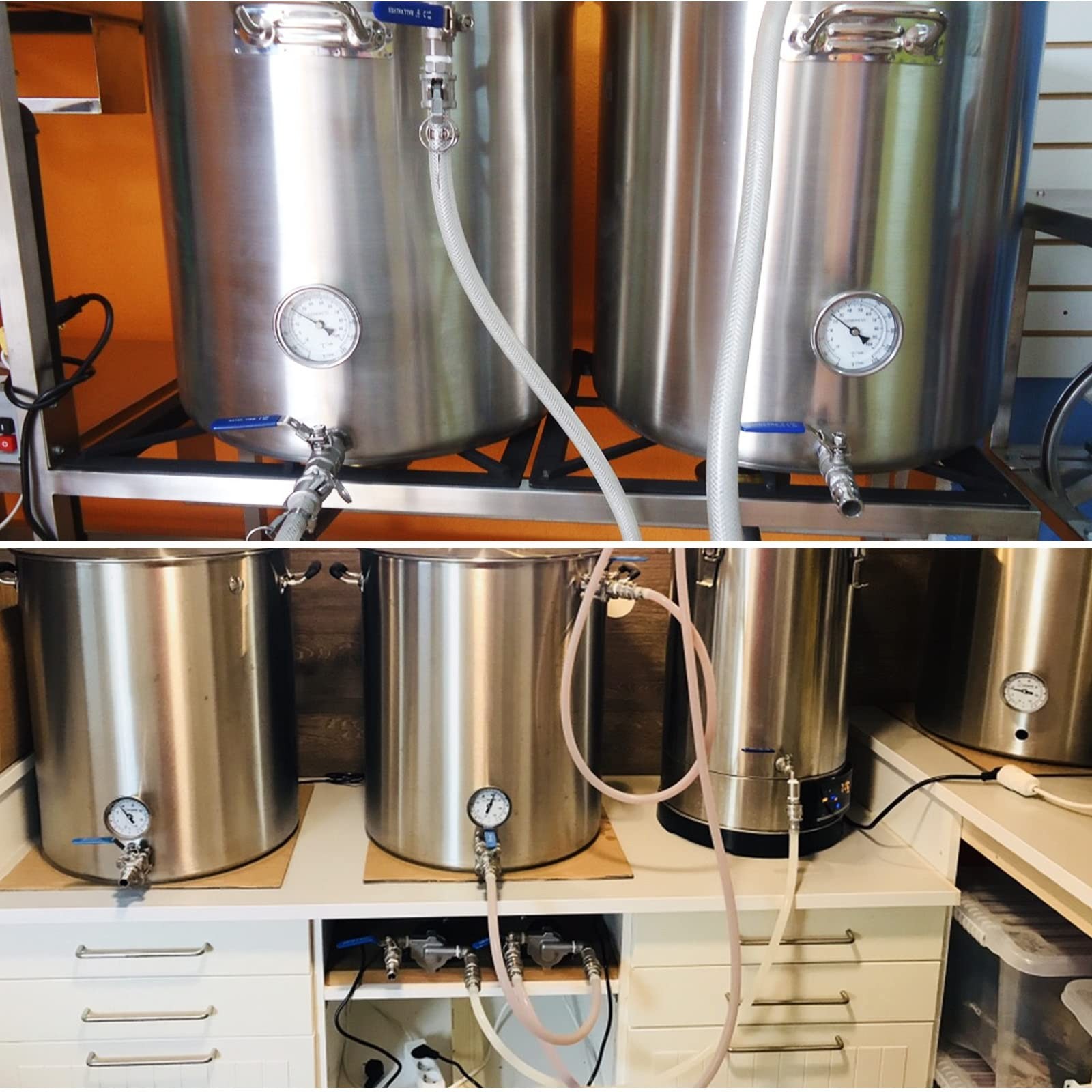Stainless Steel Kettle Thermometer for Home Brewing, 1/2 NPT with Lock Nut & …