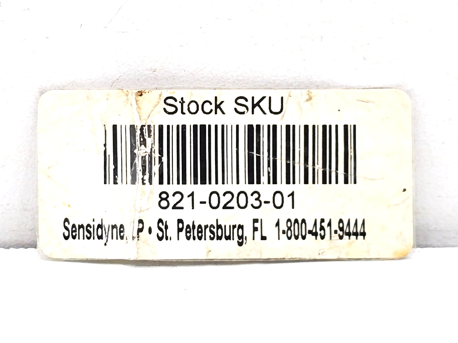 Sensidyne 1-800-451-9444 Sensor Cap 821-0203-01