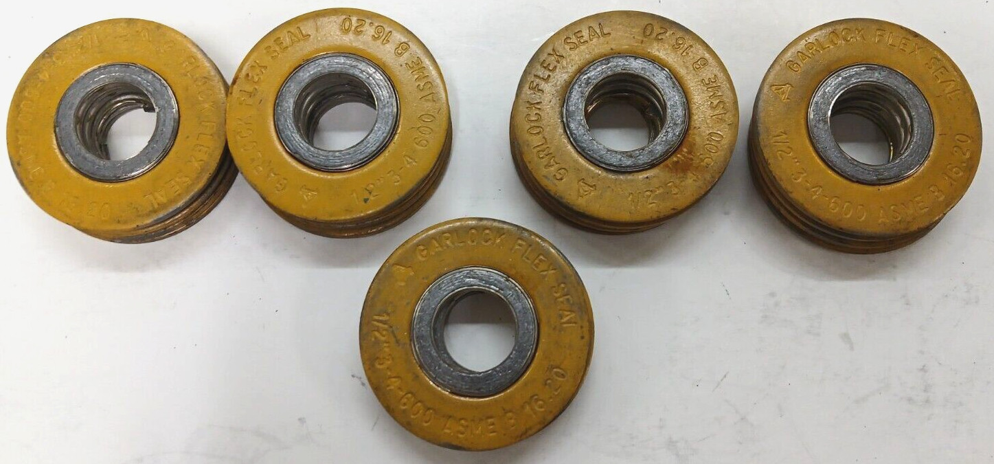 GARLOCK FLEX SEAL 1/2″ 3-4-600 ASME B16.20 LOT OF 19 CD 304 FG