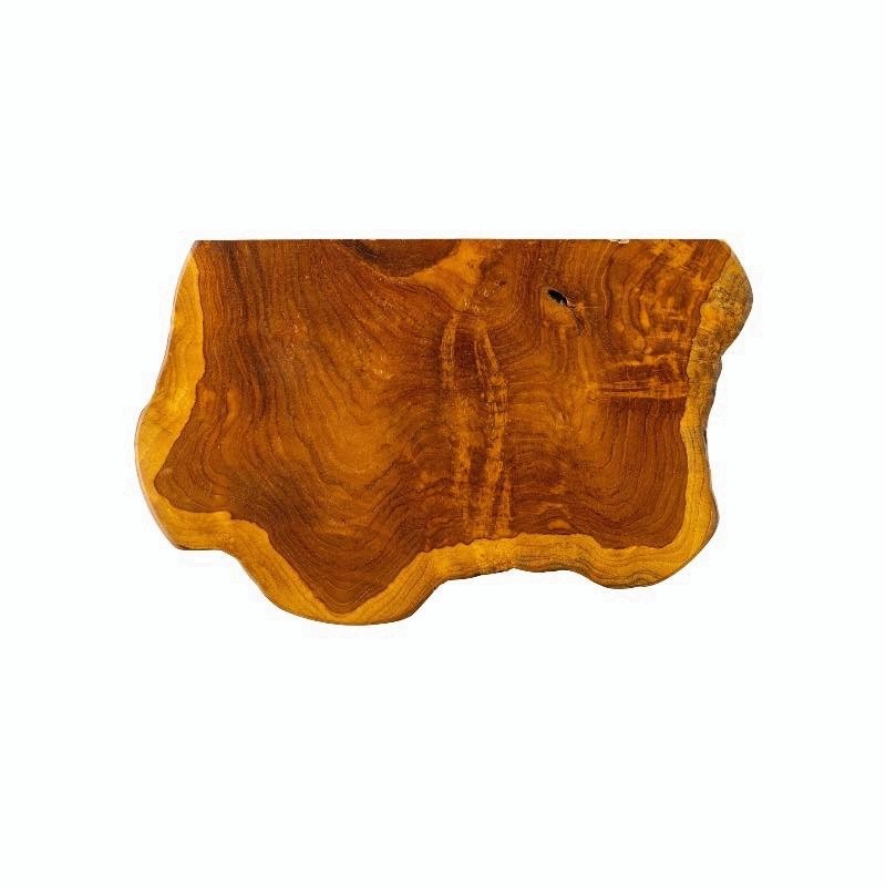 Reclaimed Teak Wood Live Edge Floating Wall Shelves Set of 3 Rustic Natural
