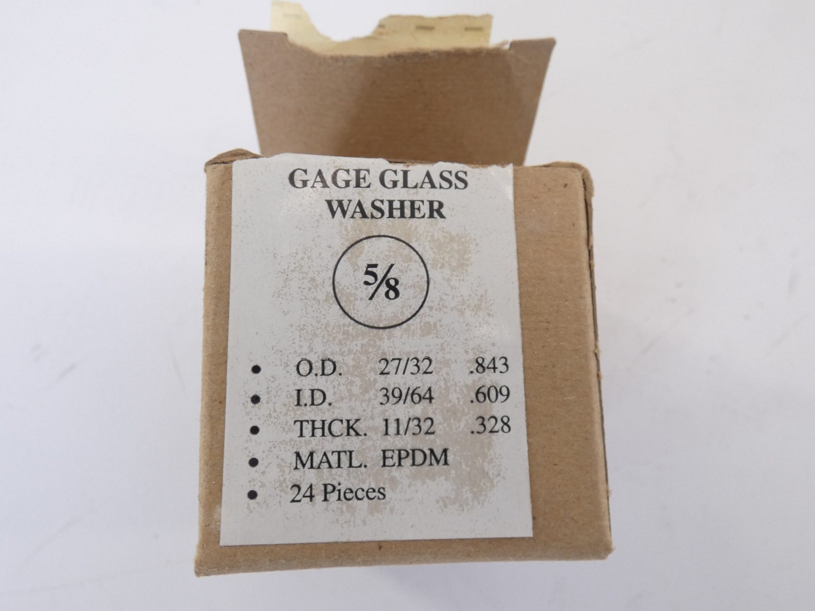 *Box of 24* TGR Gage Glass Washer 5/8″ EPDM – NEW Surplus!