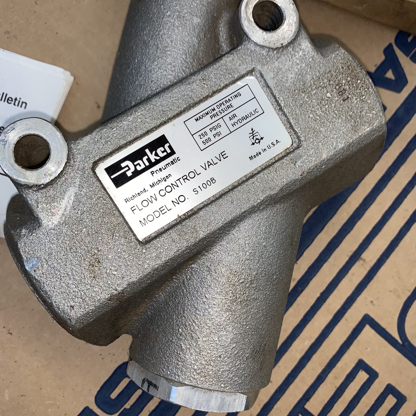 NEW OLD STOCK! PARKER FLOW CONTROL VALVE S100B