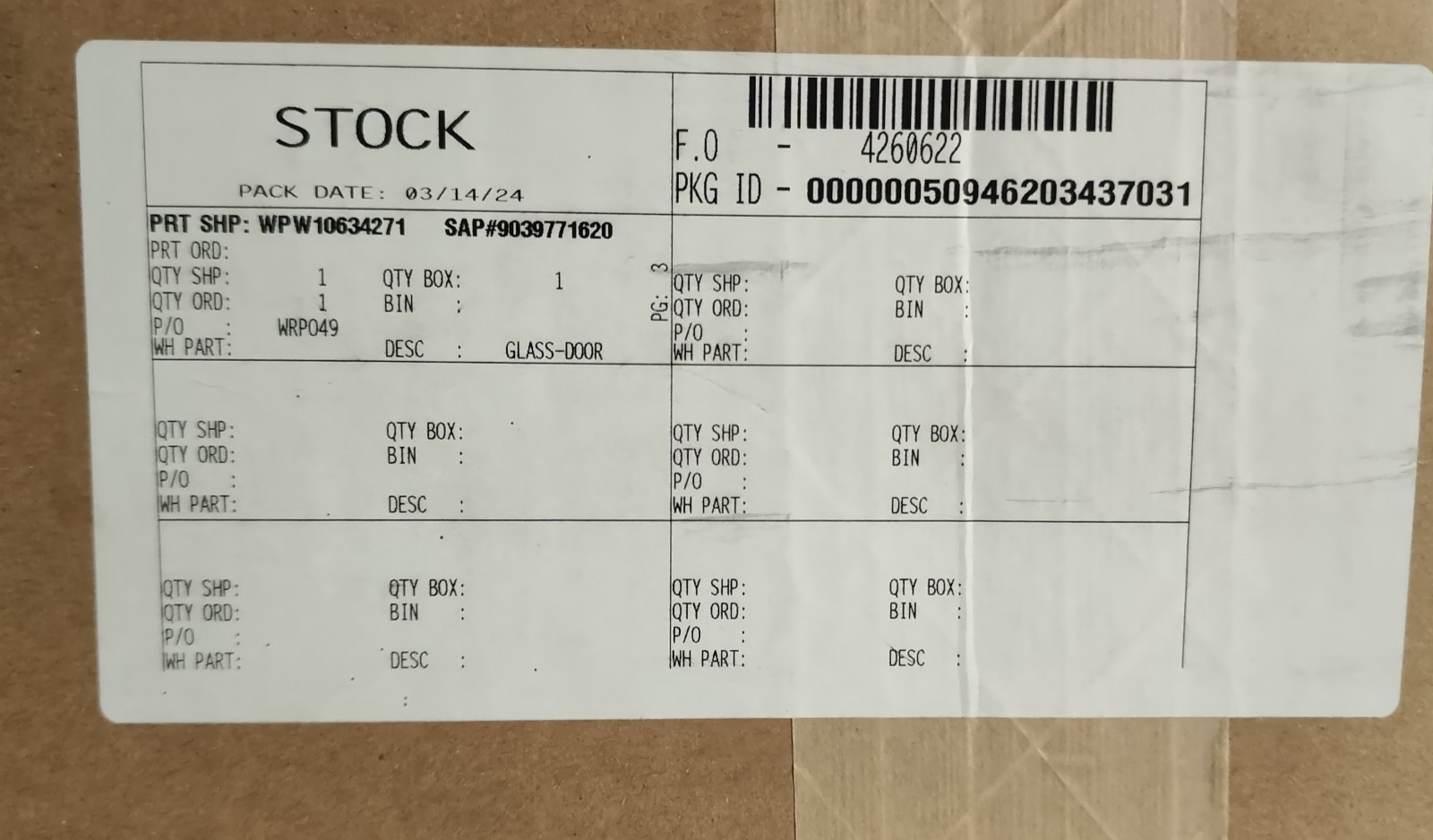 Whirlpool WPW10634271 Glass-Skin ASM-SS 1/2″ Stainless Steel Assembly
