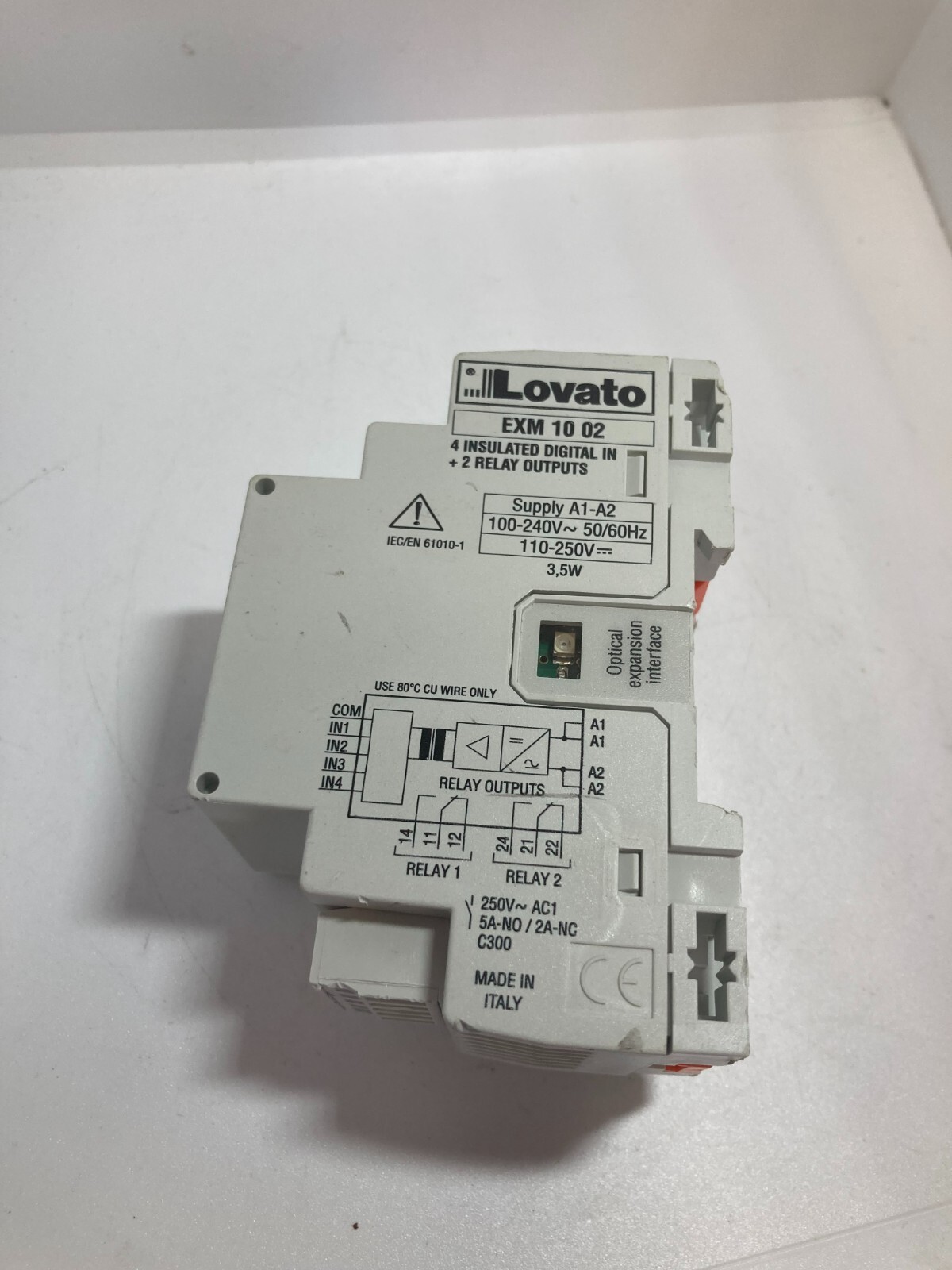 LOVATO EXM1002 EXPANSION MODULE 4 INPUTS-2RELAY OUTPUTS 5A 250VAC NNB