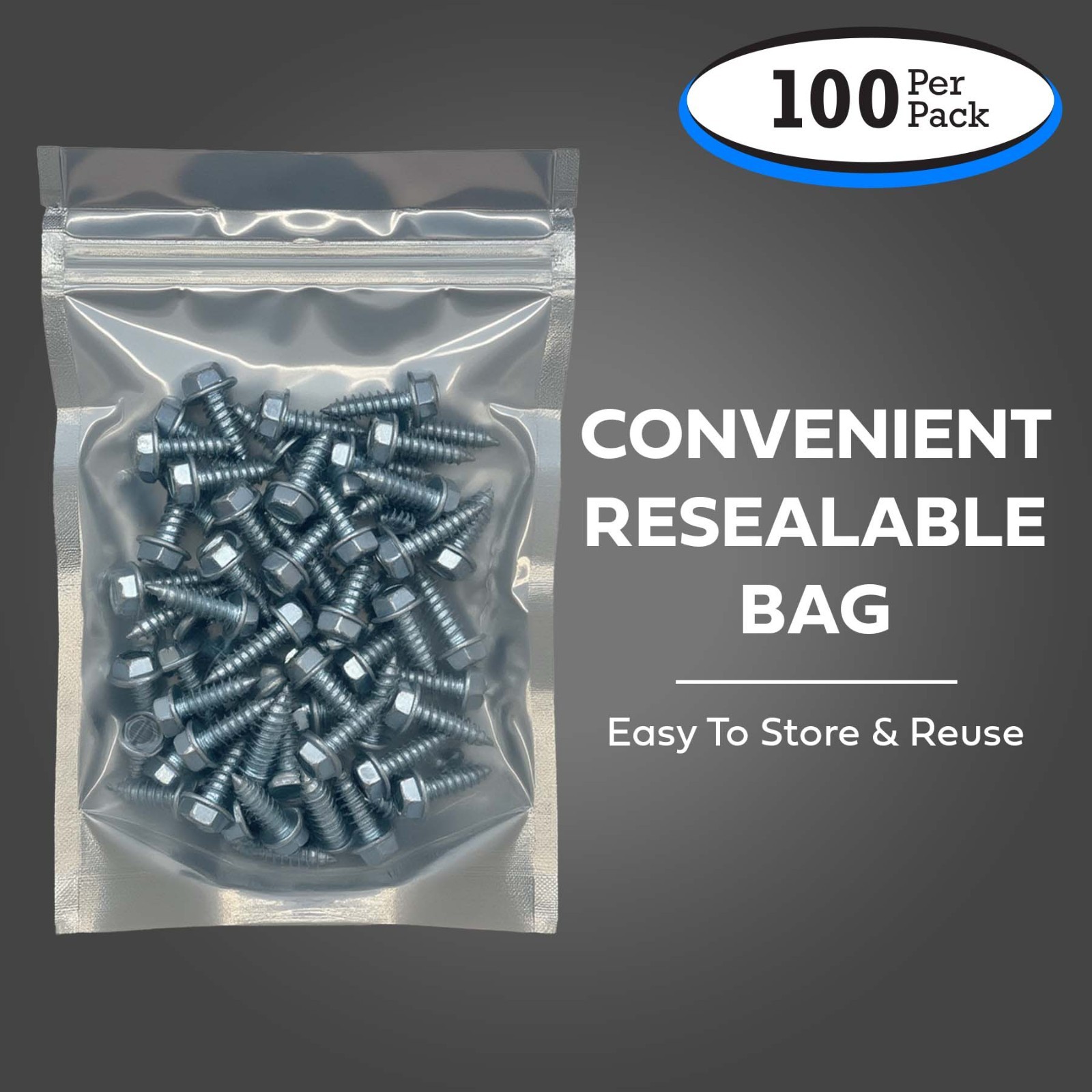 License Plate Screws – Slotted Hex Head – American – #14 x 3/4″ (100 Per Pack)