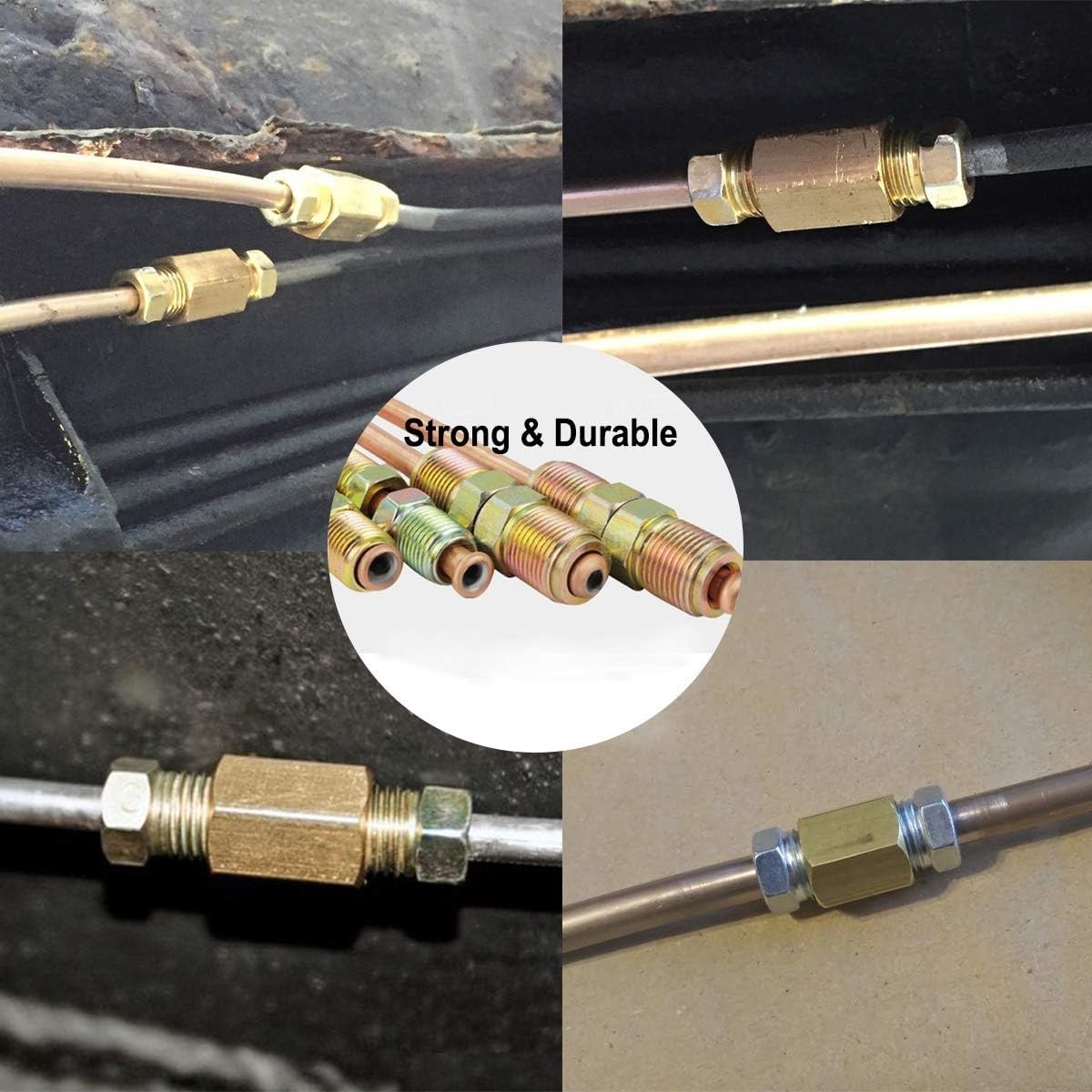 10 Inches Heavy Duty Brake Lines – 3/16 Zinc-coated Tubing with Double Flared…