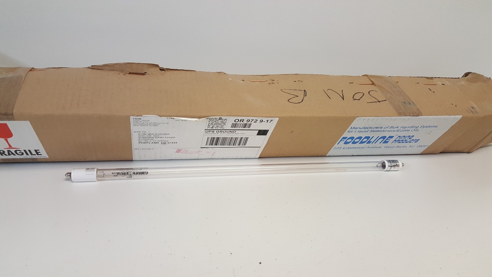 NOS! ATLANTIC ULTRAVIOLET STER-L-RAY GERMICIDAL REPLACEMENT BULB 16123-L07