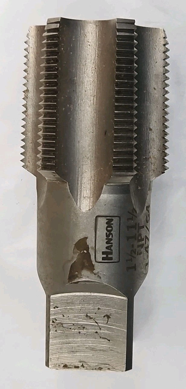 Hanson Irwin 1909 1-1/2″ NPT 6 Flute Tapered Pipe Tap USA 1.5″