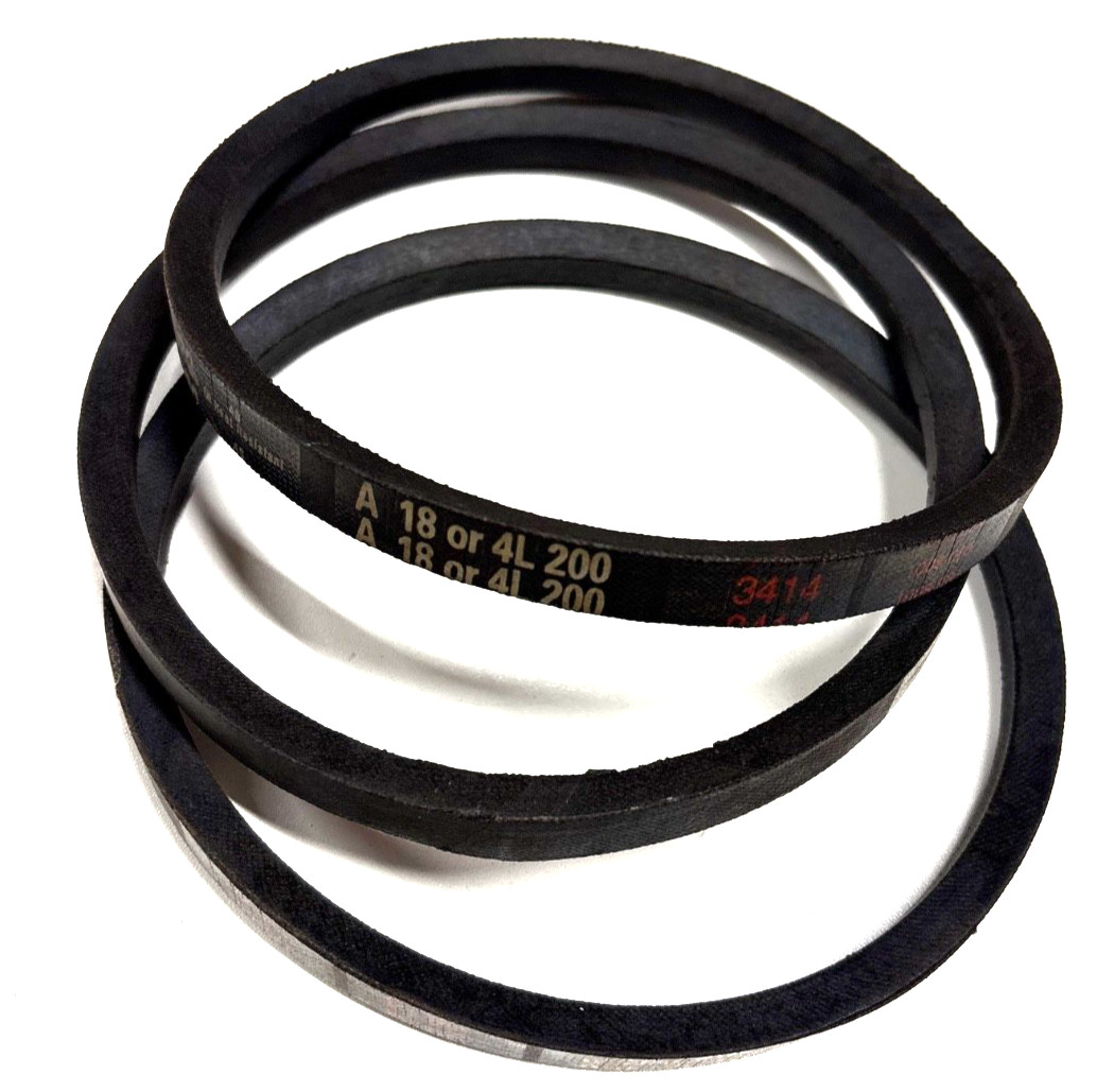 3X BESTORQ A18 or 4L 200 V-Belt, Classic Wrapped Rubber V-Belt, Black, 20″ Out