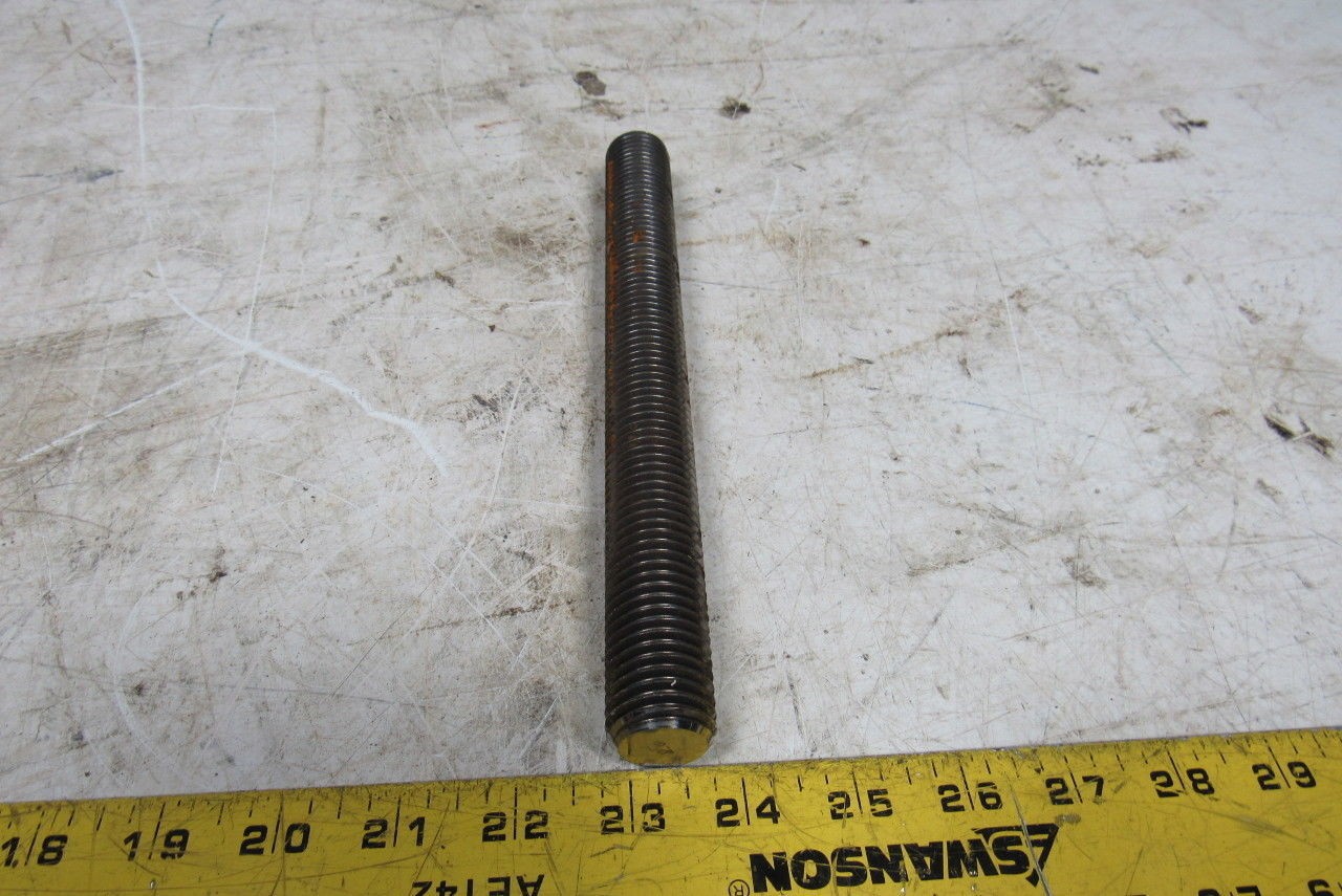 1″-8×9-1/2″ (OAL 9-3/4″) A193 B7 Fully Threaded Stud Plain Finish Lot of 5