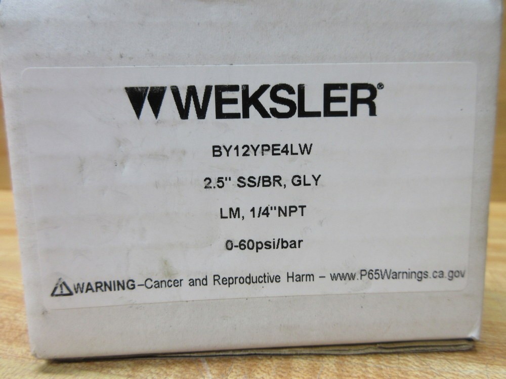 Weksler BY12YPE4LW Pressure Gauge (Pack of 6)