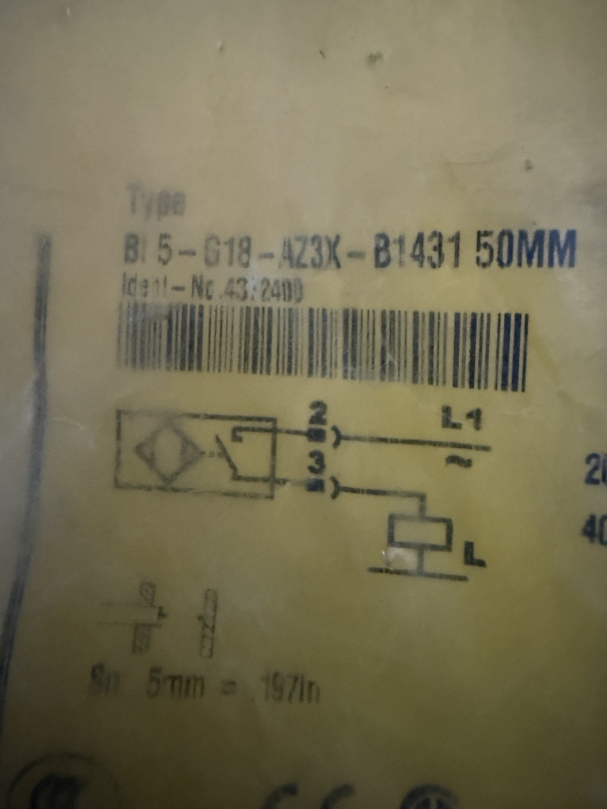 TURCK BI5-G18-AZ3X-B1431 50MM PROXIMITY SENSOR NO 20-250V 500mA (4372400) New