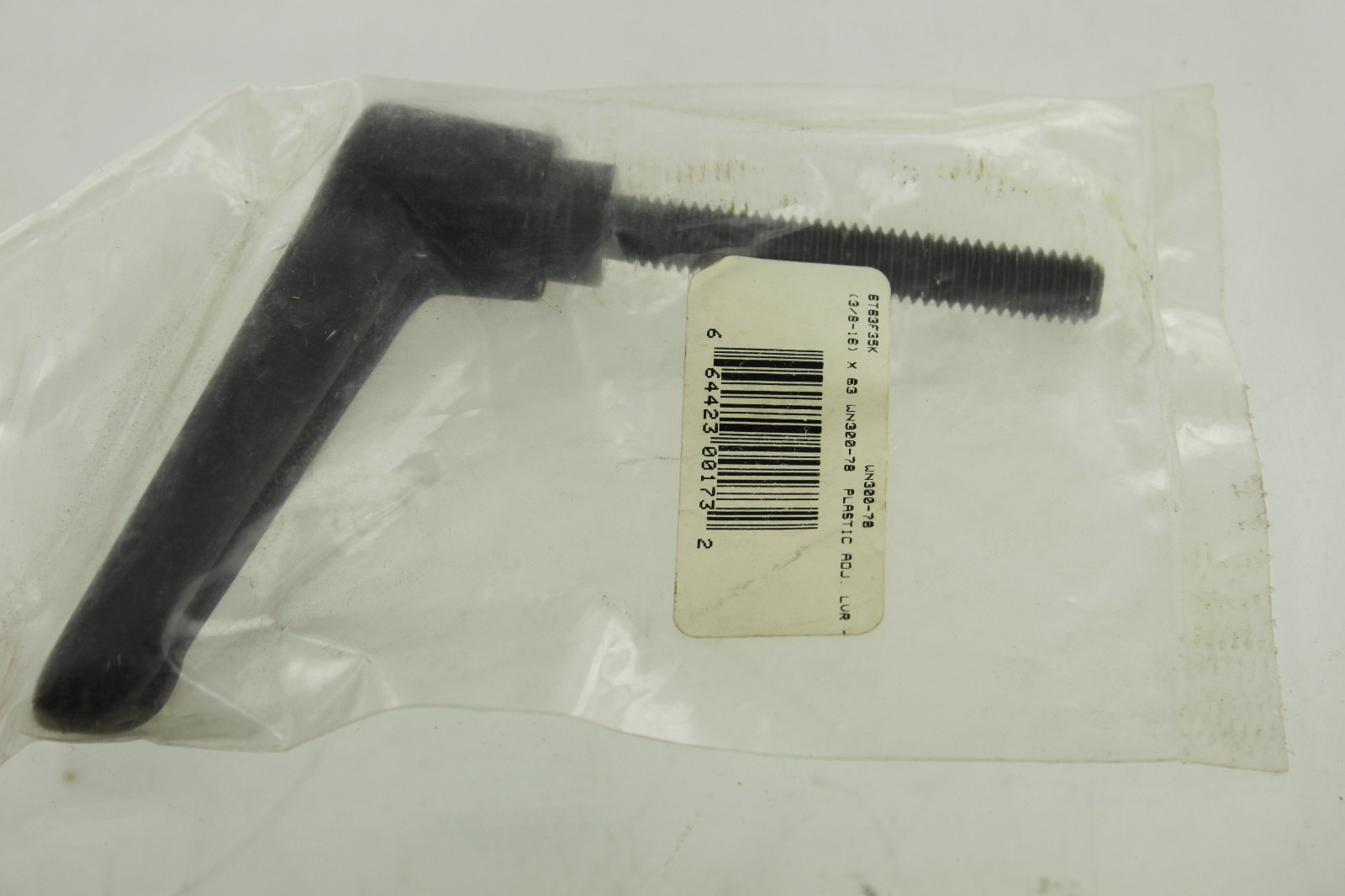 JW WINCO WN300-78 HANDLE LEVER BLACK PLASTIC ADJUSTABLE W/STEEL INSERT NEW