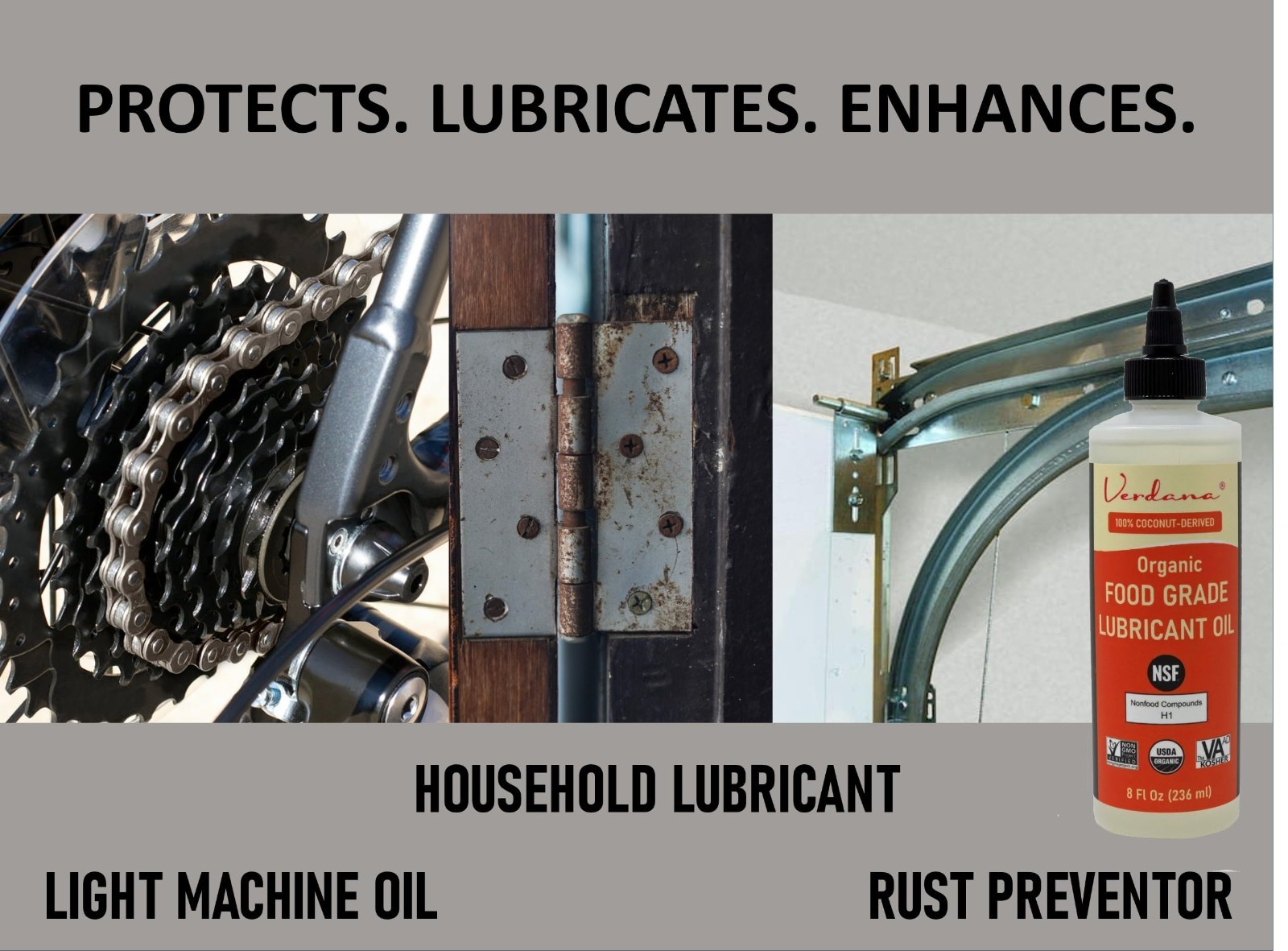 Organic Food Grade Lubricant Oil – NSF H1, Non-GMO, Petroleum-Free – 8 Fl Oz for