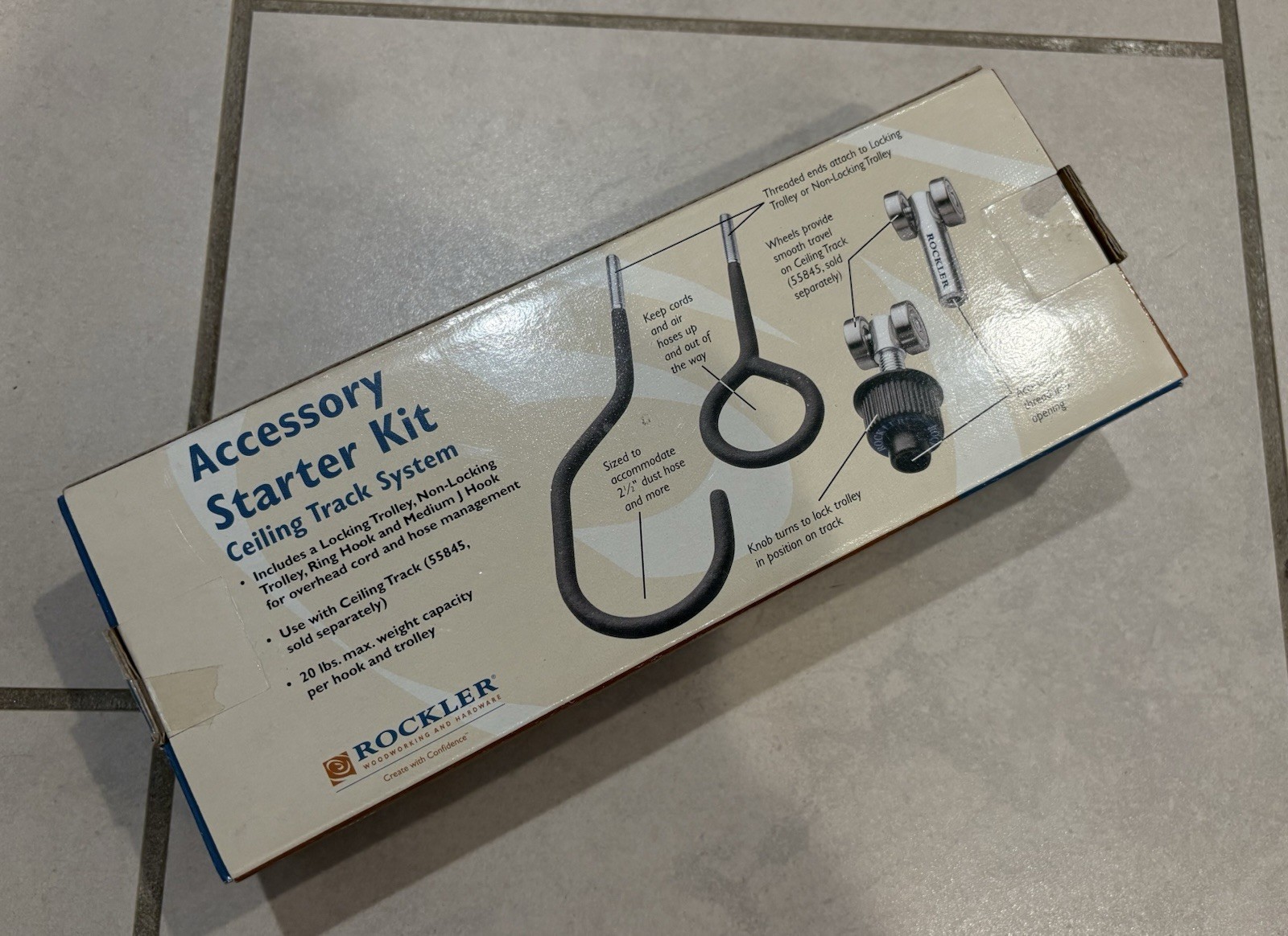 Accessory Kit for Rockler Ceiling Track System Item #57795