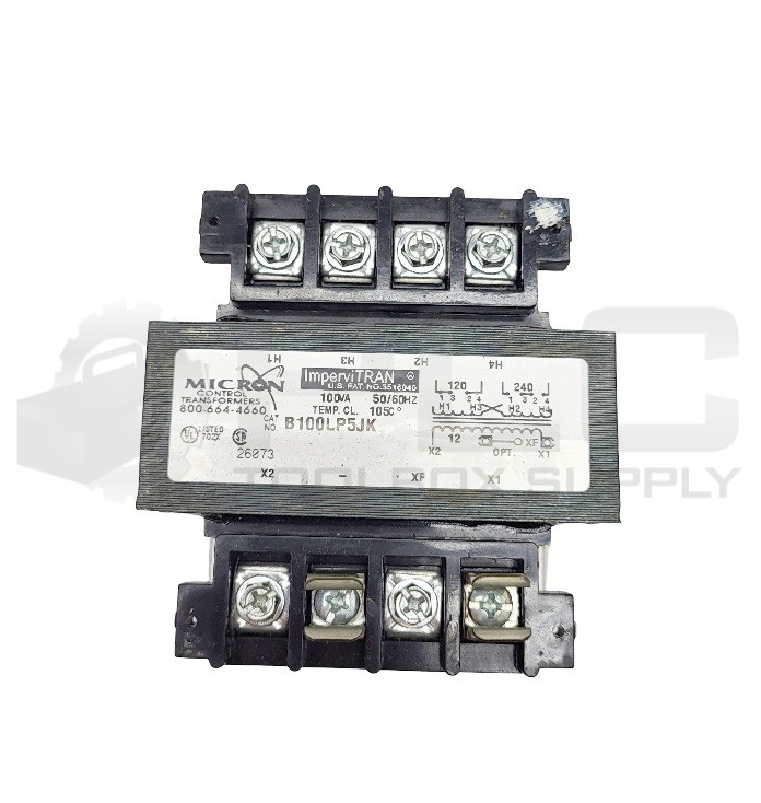MICRON B100LP5JK CONTROL TRANSFORMER 100VA 50/60HZ
