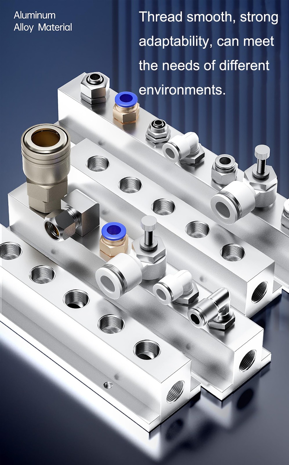 Air Compressor Outlet, 2 Way 4 Port Pneumatic Manifold Air Distribution Block…
