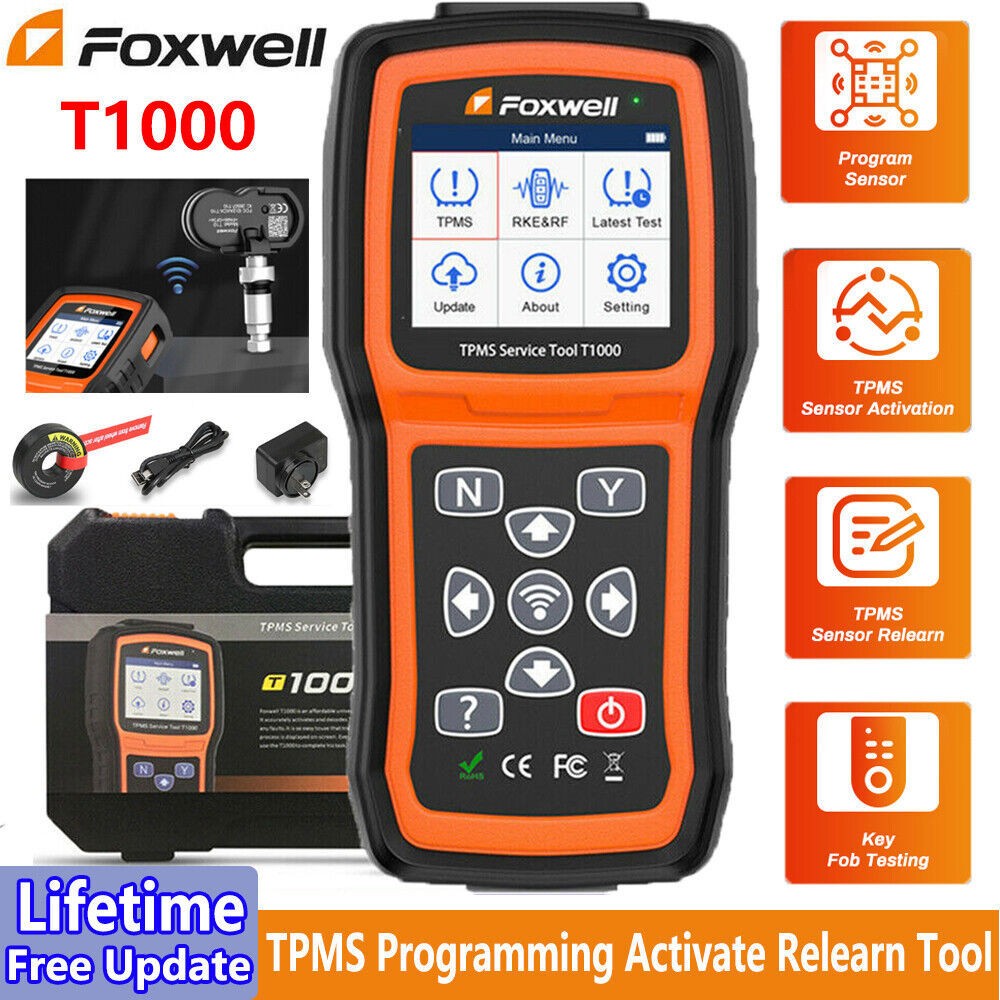 FOXWELL T1000 TPMS Relearn Tool Tire Sensor Pressure Programmer Reset Diagnostic