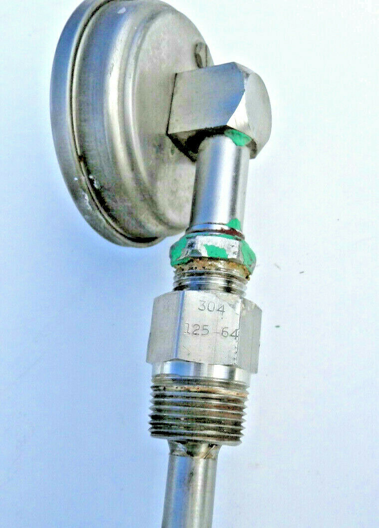 Used Trend 3″ temp Gauge 0-250 F & 6″ 302 SS Thermowell