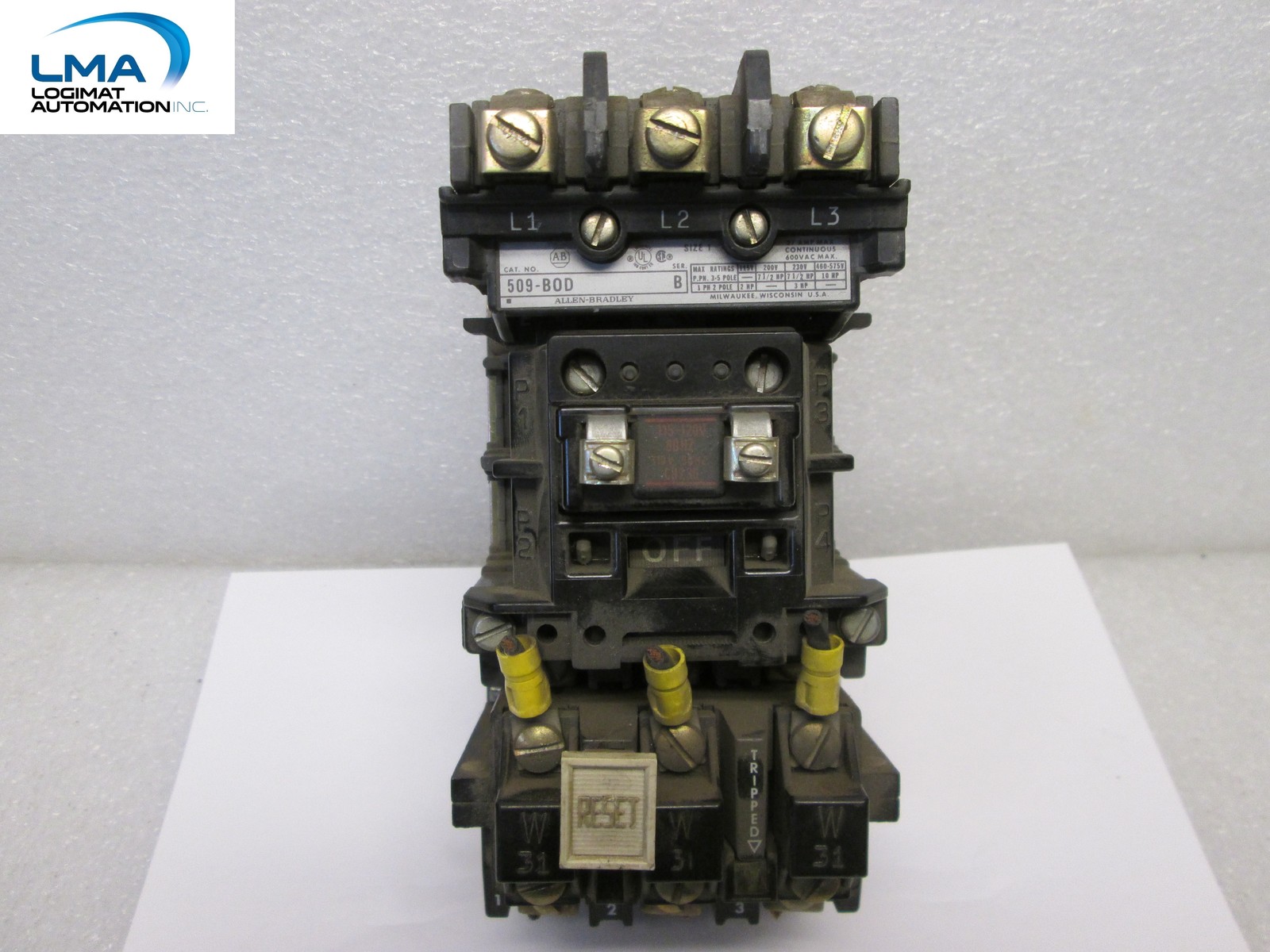 ALLEN BRADLEY 509-B0D SER. B NON-REV. 27A 10HP 400V COIL CB236 STARTER MOTOR