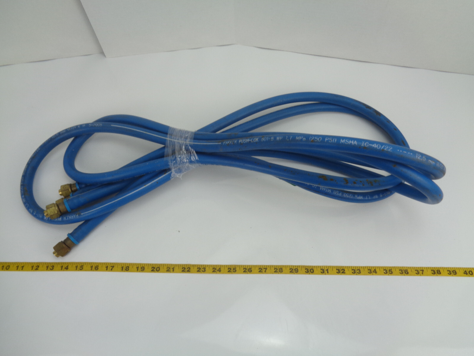 Lot of 2 Parker 1/2″ 801-8 250 PSI Hose Blue WP 1,7 MP Push-lok